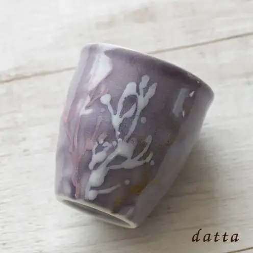 【datta.沖縄南の島陶芸工房】珊瑚タンブラー 紅掛空色（ペアセット）
