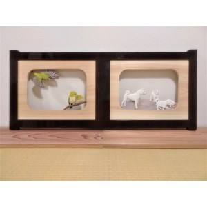 【受注制作】木彫り Wall decor「春夏秋冬、それぞれの愛」【hms028】