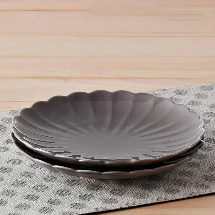 【波佐見焼】RINKA 21.5cm プレート 2枚セット グレー 食器 皿 【長十郎窯】 [AE32] 波佐見焼