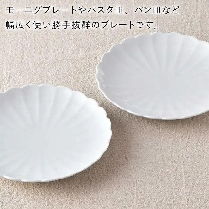【波佐見焼】RINKA 21.5cm プレート 2枚セット 白磁 食器 皿 【長十郎窯】 [AE35] 波佐見焼