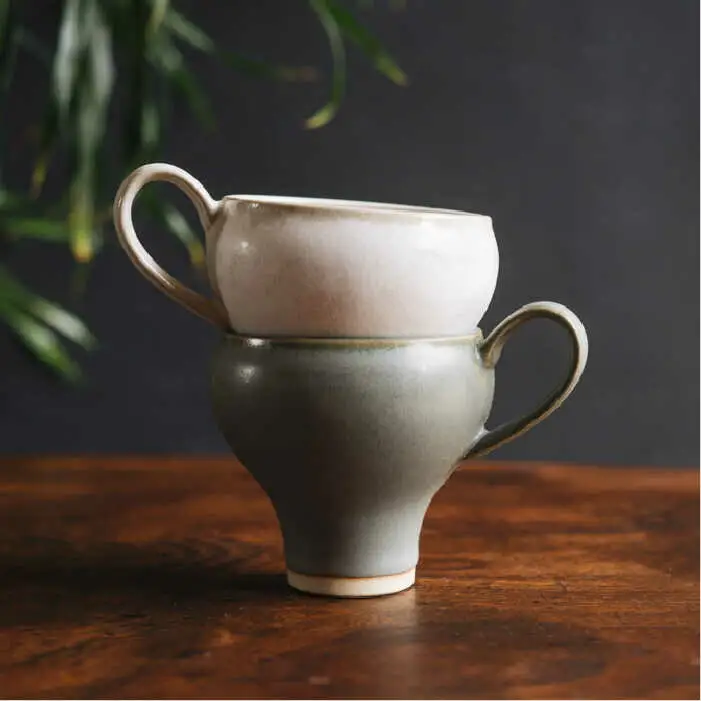 【波佐見焼】コーヒーのためのカップ コーヒーカップ tall (ホワイト・グリーン) 2色セット 食器 皿 【イロドリ】 [KE20] 波佐見焼