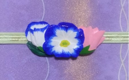 8月の帯留め（トルコキキョウ）（兼ブローチ）【hms010A】
