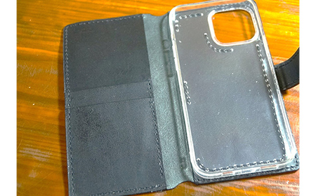 本革製手帳型iPhoneカバー iPhone13ProMax用 ＜レッド＞ 国産牛ヌメ革 ハンドメイド スマホ 手帳型 カバー iPhone iPhone13ProMax 本革 レザー 革製品 レッド F6L-343