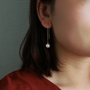 7.5-8ミリ アコヤ真珠 ピアス パール優美 / パール