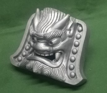 伝統工芸士の鬼師が作る守護鬼瓦シリーズ 疫病退散 守護鬼面 4寸(12cm) H064-022