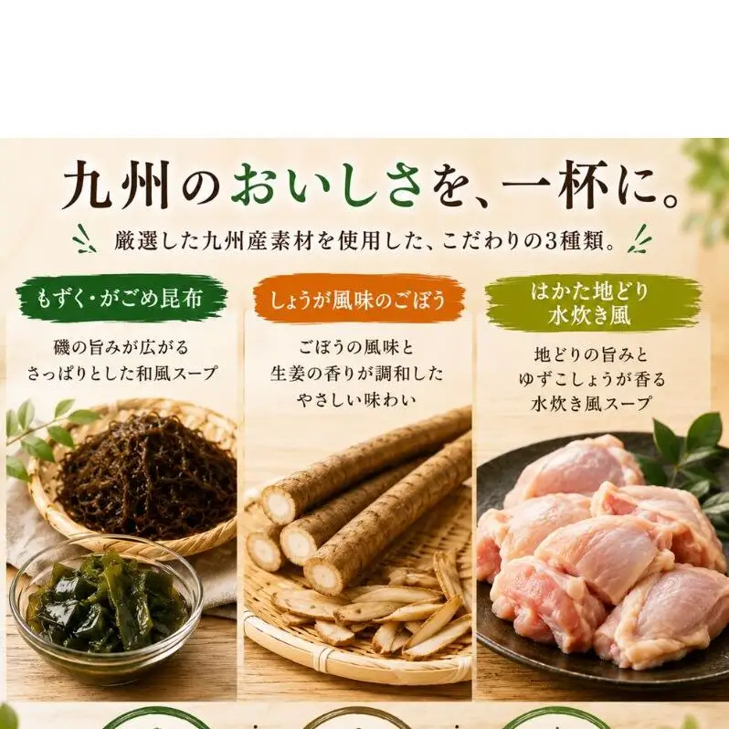 九州産 3種 の フリーズドライ スープ セット 10食×3種 計30食