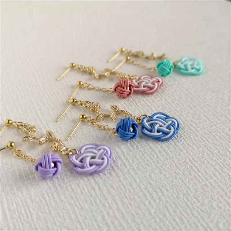 水引ピアス「ひすい」花時ピアス