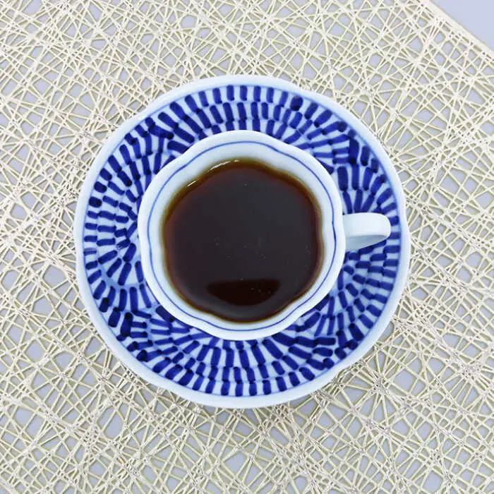 【波佐見焼】タコ唐草絵（手描）珈琲碗皿5客揃 食器 カップ 【不二商店】 [UC09] 波佐見焼