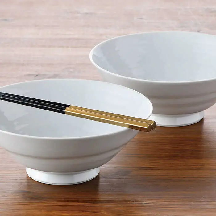 【波佐見焼】白磁 反り丼 どんぶり 2点セット 食器 皿 【陶豊】 [OE12] 波佐見焼