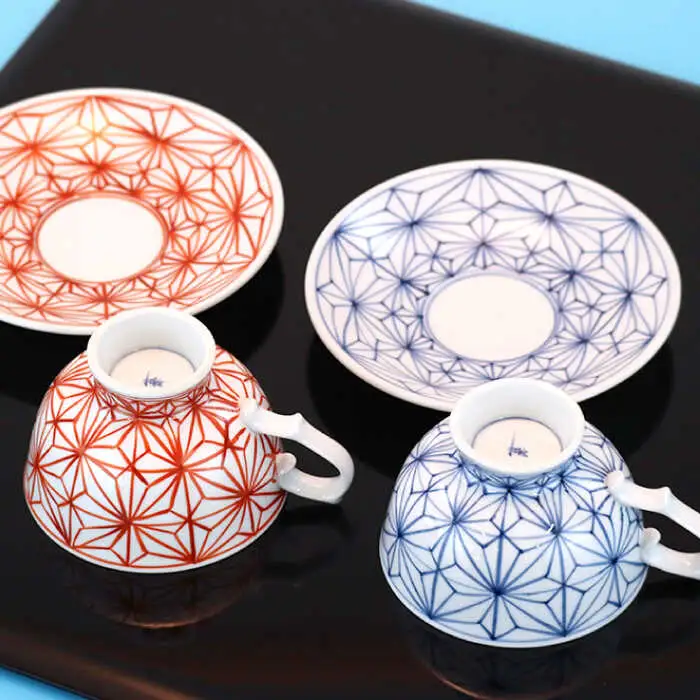 【波佐見焼】麻葉 ペア コーヒーカップ マグカップ スープマグ 陶器  食器 皿 【岩永製陶】 [ZD21] 波佐見焼