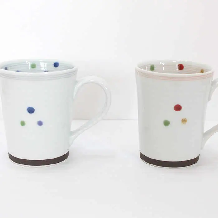 【波佐見焼】色彩水玉（ ティーポット・ マグカップ ）3点セット 食器 皿 【陶芸ゆたか】 [VA92]  波佐見焼