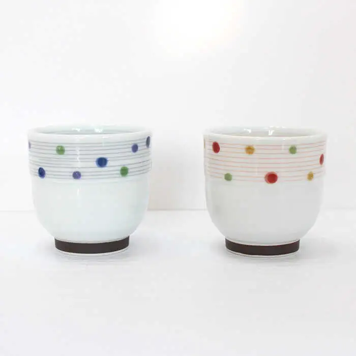 【波佐見焼】色彩水玉（ 茶碗 ・ 湯呑 ）4点セット 食器 皿 【陶芸ゆたか】 [VA93]  波佐見焼