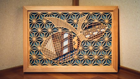 組子細工の額装アート（50cm×80cm） 工芸品