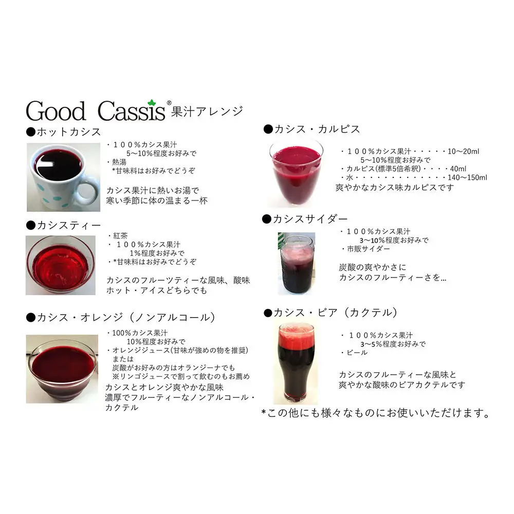 【25年10月～発送】カシス果汁100％ジュース Good Cassis Gift 380g×2本