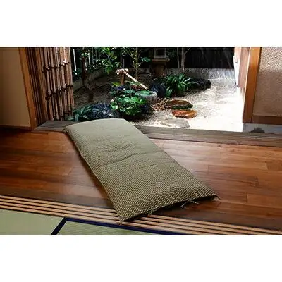 【 洛中高岡屋 】うたた寝にちょうどいい寛ぎのアイテム　カバータイプごろ寝敷きふとん＜ゆったりサイズ＞（グリーン系）