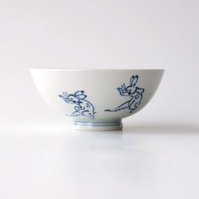 【たち吉】鳥獣戯画 飯茶碗 染付｜京都 茶碗 陶芸品 人気 おすすめ
