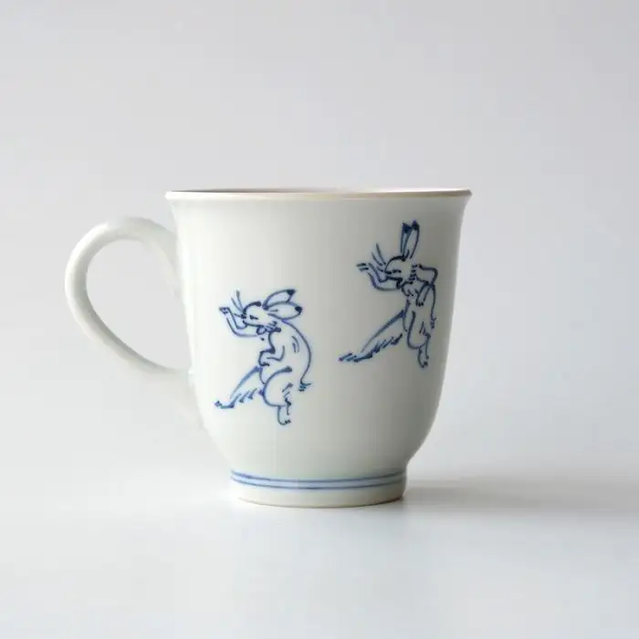 【たち吉】鳥獣戯画 マグ 染付｜京都 マグカップ 陶芸品 人気 おすすめ