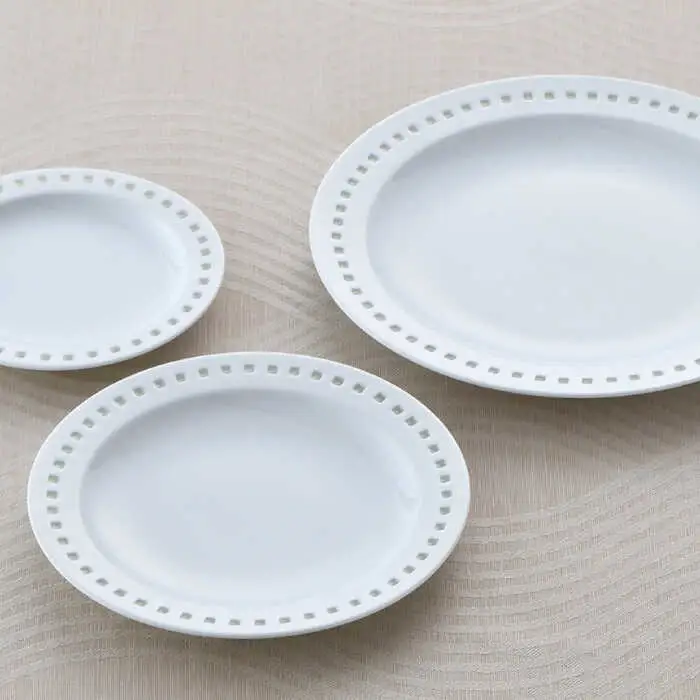 【波佐見焼】水晶ロイヤルスクエア リム プレート 3枚セット 食器 皿 【丹心窯】 [AB36]  波佐見焼
