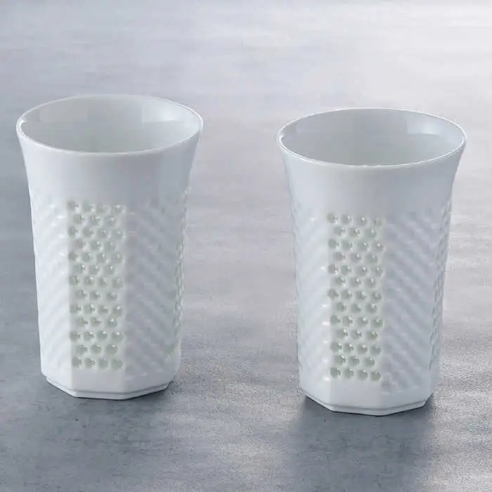 【波佐見焼】水晶プレミアム レリーフ タンブラー 2個セット 食器 皿 【丹心窯】 [AB39]  波佐見焼