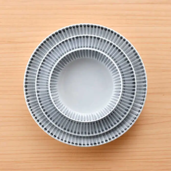 【波佐見焼】十草 プレート （19cm・24cm）・ボウル 小 3点セット（うす墨色） 食器 皿 【大新窯】 [DC96]  波佐見焼