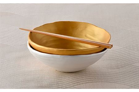 【波佐見焼】波佐見塗 金・銀 多用鉢 ボウル 食器 皿 【野下上絵】 [LE08] 波佐見焼