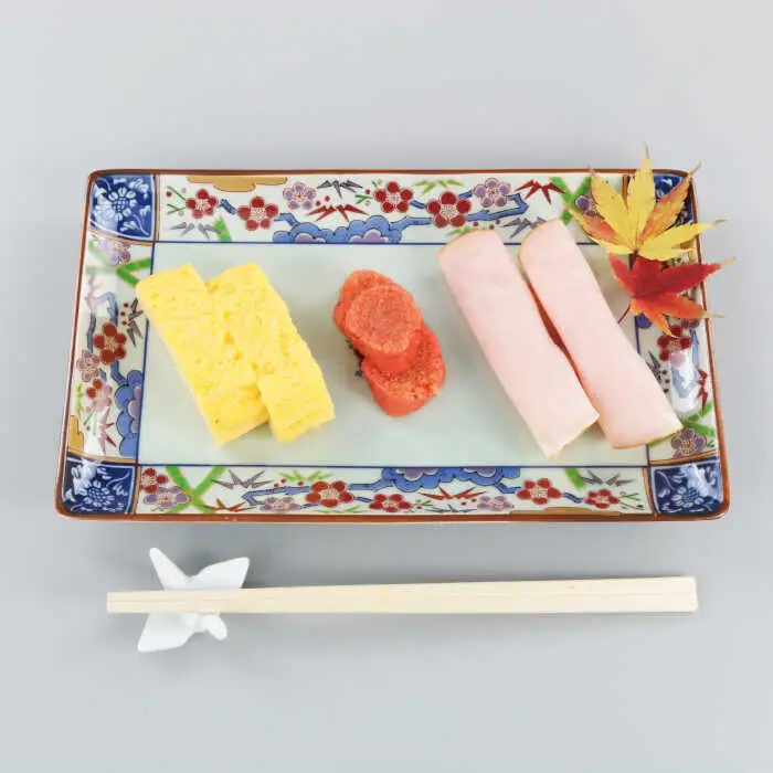 【波佐見焼】金雲香梅 長 角皿 3客揃 食器 皿 【不二商店】 [UC10] 波佐見焼