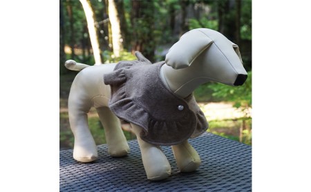 カシミヤ100％ 犬用フリルワンピース＆ケープ 無染色ココア色 Mサイズ 雑貨 日用品 