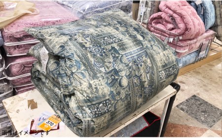 超長綿 ツインドームキルト ハンガリー産 羽毛掛ふとん 1.3kg 150×210cm シングルサイズ 【ブルー系】