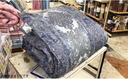 シルクタッチ ツインドームキルト 極暖 ハンガリー産 増量羽毛掛ふとん 1.5kg 150×210cm シングルサイズ 【ブルー系】