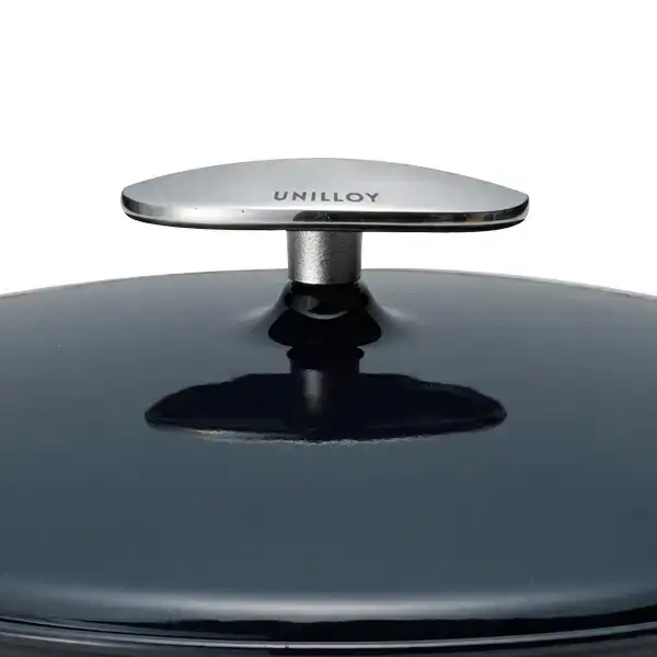 ユニロイ 浅型ホーロー鍋 22cm 藍 IH対応 鋳物 鍋 燕三条 日本 キャセロール UNILLOY