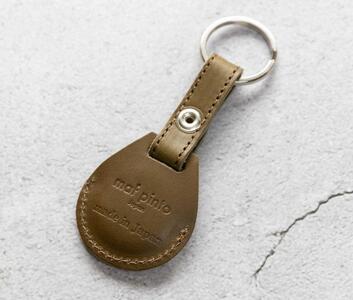 エアタグ用 キーホルダー カバー レザー 本革 キーリング apple airtag 【オリーブ】