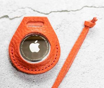 エアタグ用 ケース カバー レザー 本革 apple airtag 【レッド シュリンク】