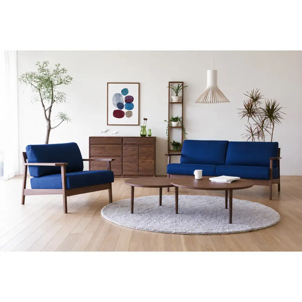 【開梱設置】高野木工 バルーンリビングテーブル 90-2枚 ウォルナット【10年保証】