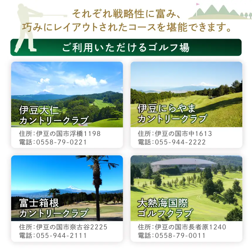 伊豆の国市ゴルフ場利用共通券（1000円×15枚）