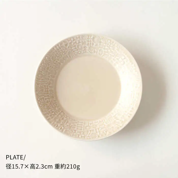 【波佐見焼】PATTERNED シリーズ ecru 4点セット 食器 皿 【BIRDS’ WORDS】 [CF018] 波佐見焼