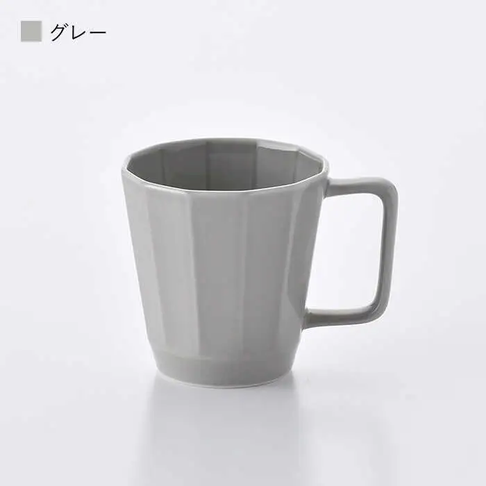 【波佐見焼】面取マグカップ ペア（ピンク・グレー） スープカップ スープマグ 陶器  食器 皿 【重山陶器】 [ZB15]  波佐見焼