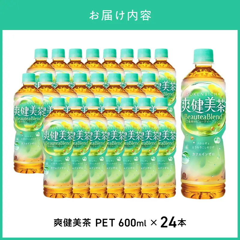 爽健美茶 PET 600ml（24本入） ノンカフェイン  ブレンド茶 植物の恵み 水分補給 人気 コカ・コーラ BB-0003