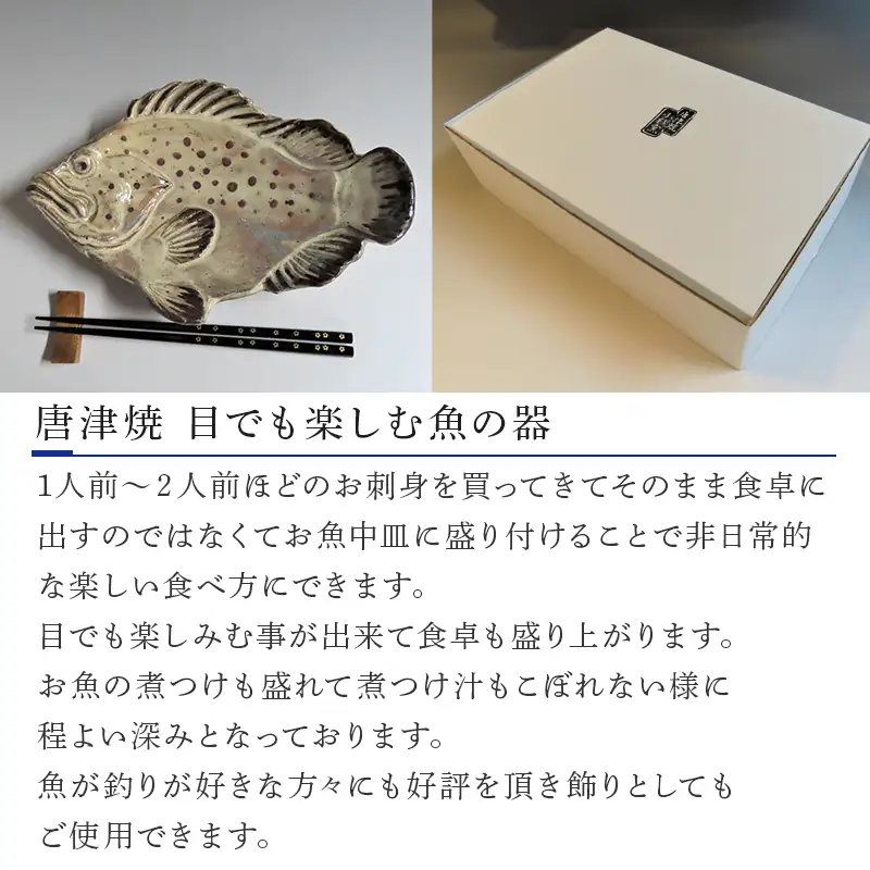 唐津焼 お魚 中皿シリーズ(キジハタ)