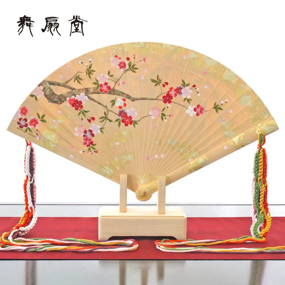 【舞扇堂】金銀箔押し手描き檜扇 鳳凰・桜 ｜京都 伝統 檜扇 扇子 