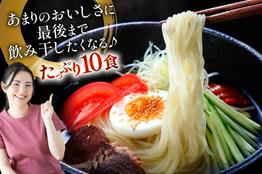 冷麺 定期便 3回 りんご苑の冷麺 スープ付 10食 計30食