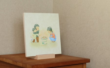 アートパネル センテンヤ えものがたり 餅やき 和紙 アートパネル