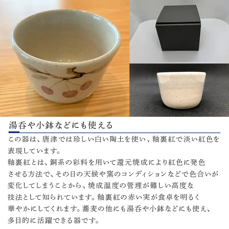 唐津焼 釉裏紅そば猪口