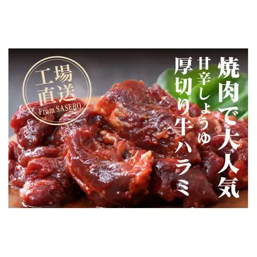 【濃厚 厚切り！ 味付け肉】牛･豚ハラミセット  【豊味館】