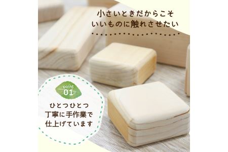 【山梨県産】手作りのスギ・ヒノキ積み木セット（10個入り）