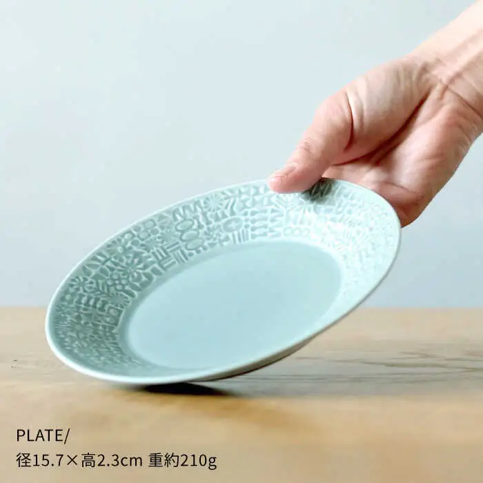 【波佐見焼】PATTERNED PLATE ペア 2色セット squall gray＋morning mist 食器 皿 【BIRDS' WORDS】 [CF009]  波佐見焼