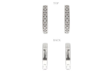 K18ホワイトゴールド ダイヤモンドフープピアス(0.1ct)46-3424