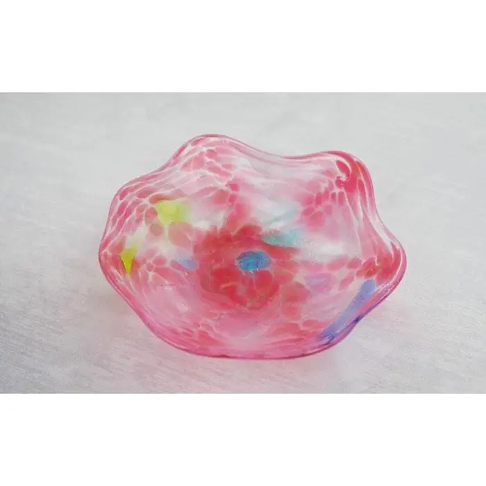 鉢 【琉球ガラス 匠工房】波の花 鉢 3点セット（ピンク）