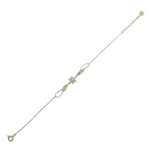 K18 ゴールド 0.12ct　花型メレダイヤブレスレット GD-7002(K18YG)
