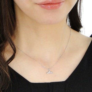 19-9-1 ネックレスPT900 プラチナホエールテールダイヤモンド0.05ct ペンダントクジラのしっぽハワイアンジュエリー【f168-pt】 ALPAZ029
