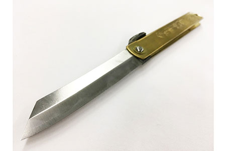 肥後守 特別手作り鍛造青紙本割込（真鍮）